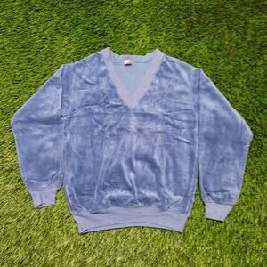 Vintage 80s Robert Bruce Velour Pullover Sweater Womens M Cropped USA Soft Plush